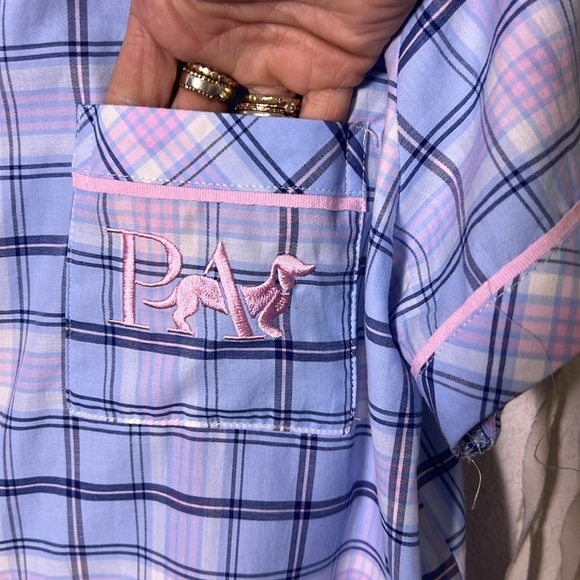 Peter Alexander Women's Pink and Blue Plaid Top and Shorts PJ Set NWT XL - Picture 4 of 14